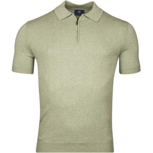 Baileys Polo Pullover Zip-Up Single Knit Misty Green Melange / male