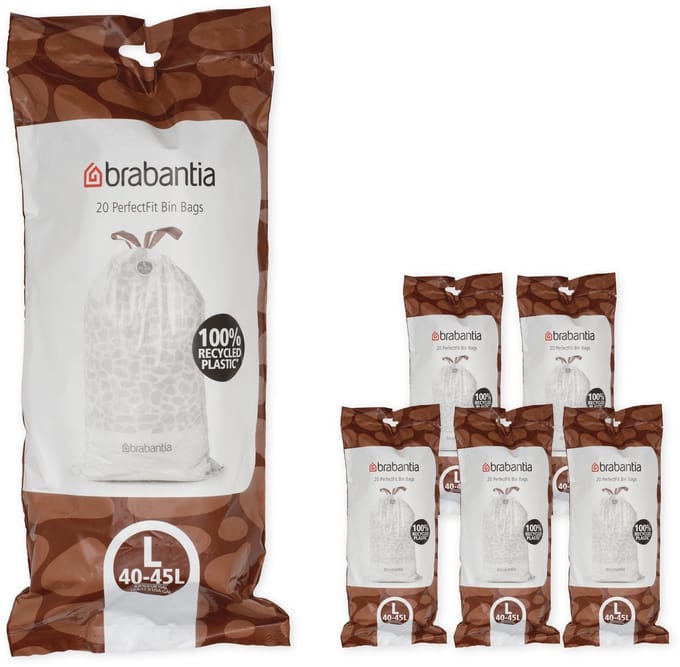Brabantia PerfectFit Vuilniszakken - 40/45 l - Code L - 6 rollen x 20 stuks