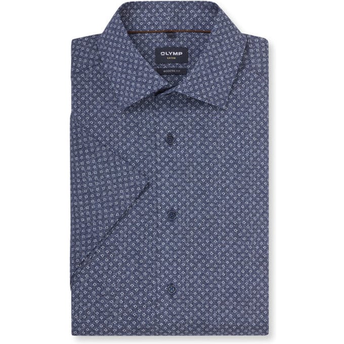 OLYMP Luxor Overhemd, Modern Fit, New Kent, Marineblauw
