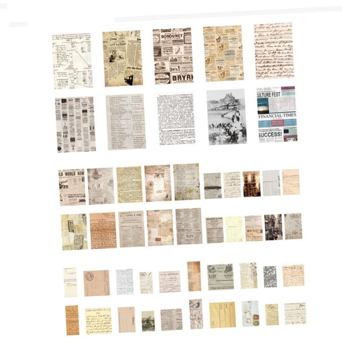 100 Feuilles Autocollants Scrapbook Antique Papier Découpage Vintage Multiusage DIY Journaling Artisanat white
