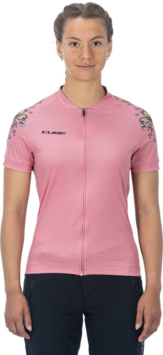 CUBE Fietsshirt ATX WS JERSEY FULL ZIP CMPT S/S CORAL M (38)