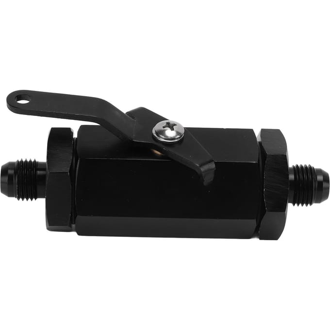 Auto Brandstof Afsluiter AN6 Fitting Flow Control Aluminiumlegering Zwart Roestvrij Universeel