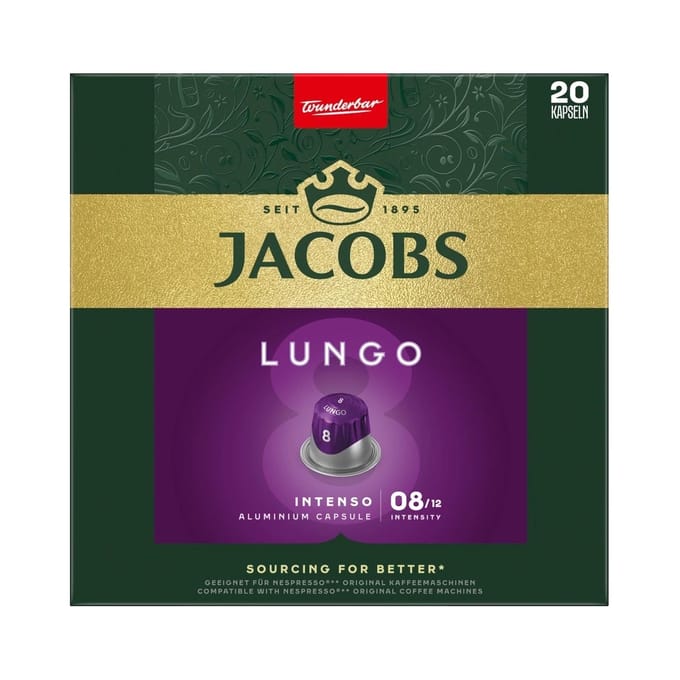 Jacobs Intenso Lungo 8 Capsules 20 pièces.