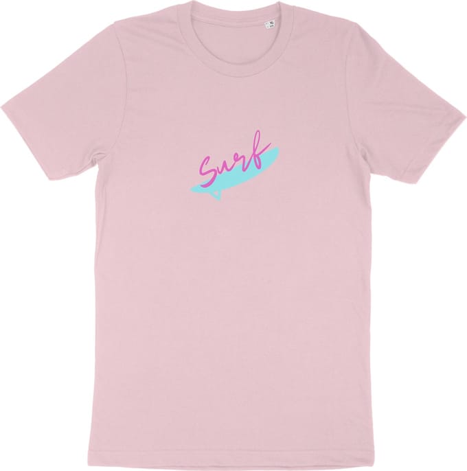 Heren T Shirt - Dames T Shirt - Surf - Roze - M