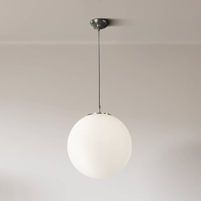 Searchlight Hanglamp Atom, opaalwit, glas, Ø 30 cm, E27