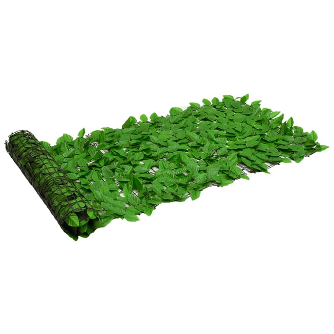 vidaXL Balkonscherm met groene bladeren 600x75 cm