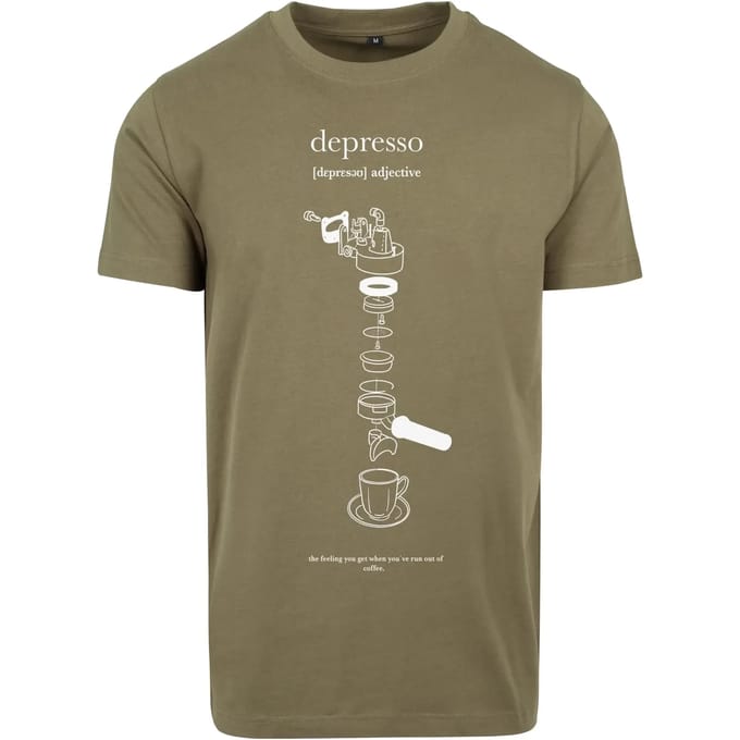 Mister Tee - Depresso Heren T-shirt - M - Olijfgroen