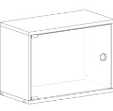 String Furniture Vitrinekast met glazen deur - donkerbruin eiken