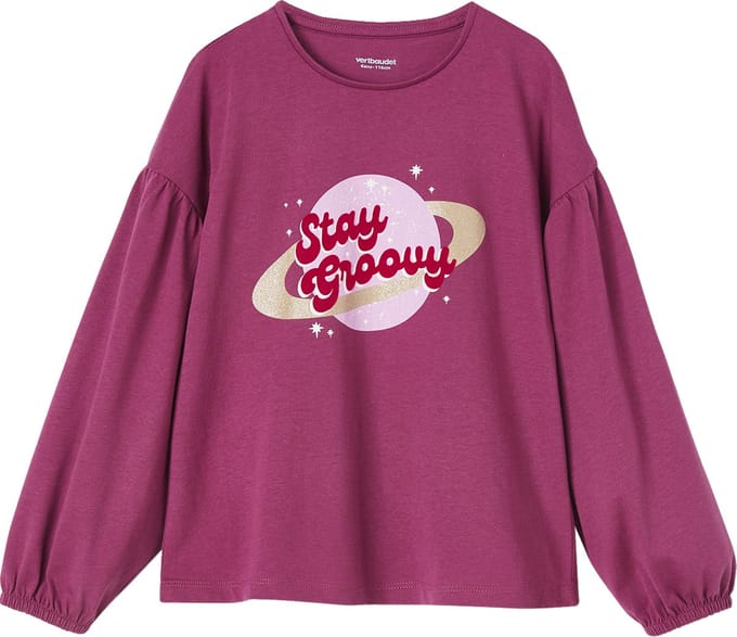 Vertbaudet T-shirt met glansdetails en een fluwelen tekst meisje