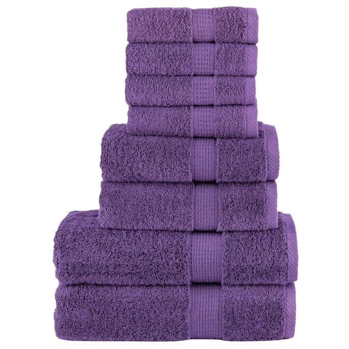 vidaXL - 8-delige - Handdoekenset - SOLUND - 600 - g/m² - paars