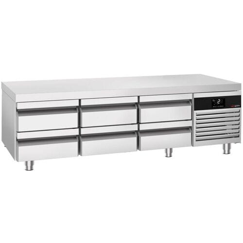 GGM Gastro Horeca koelonderbouw PREMIUM - +2°C tot +8°C - 2000mm - 6 lades - 6x GN 1/1 zilver