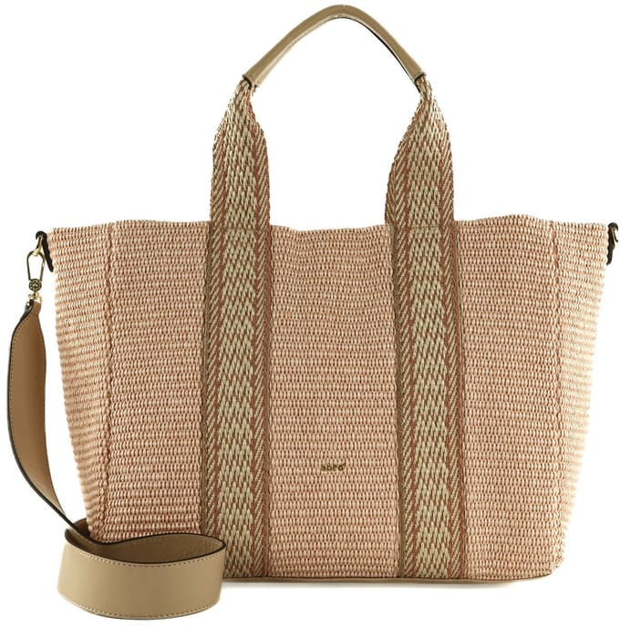 abro Schoudertas Fabric Raffia Shopper Kaia Rosa Roze
