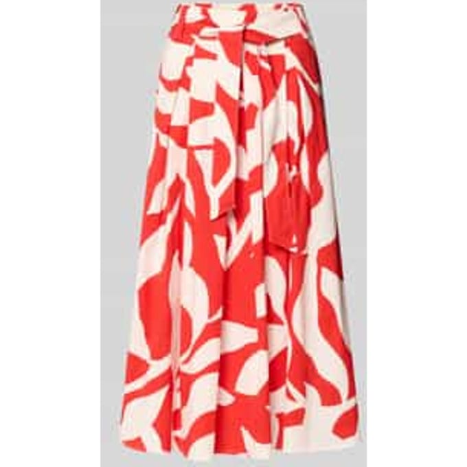 Regular fit midirok met florale all-over print