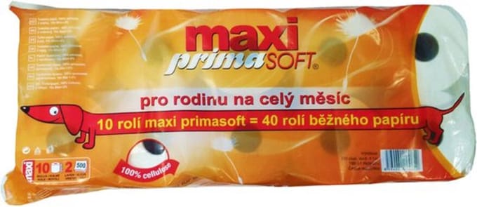 Maxi PrimaSoft Toiletpapier 10 Rollen 2 Lagen 60Meter.