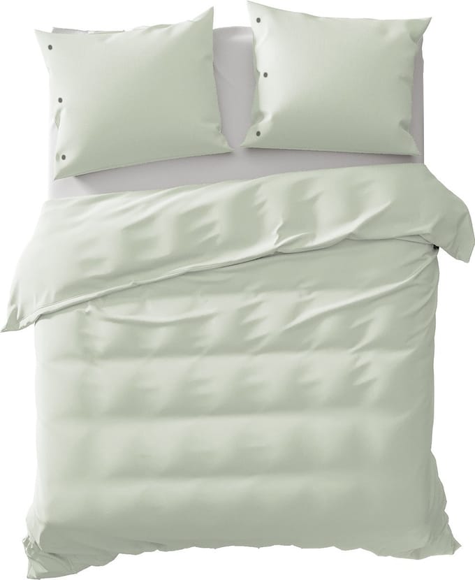 Yellow Percale Dekbedovertrek - Litsjumeaux XL - 260x200/220 cm - Ice Green