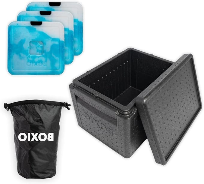 SnelShoppen - Koelbox Camping zonder Stroom - BOXIO Cool Plus met Temperatuurzones, Koelaccu's, Ideaal voor Feesten, Tuin, en Kamperen - Ruime Thermob