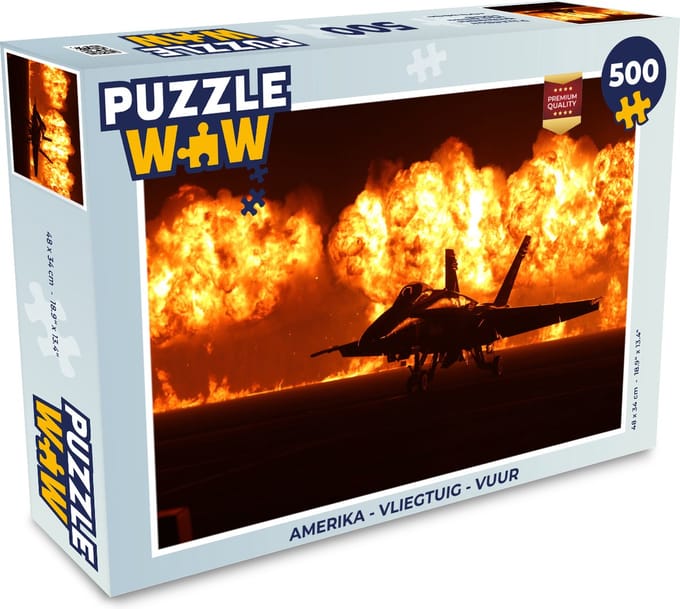 Puzzel Amerika - Vliegtuig - Vuur - Legpuzzel - Puzzel 500 stukjes