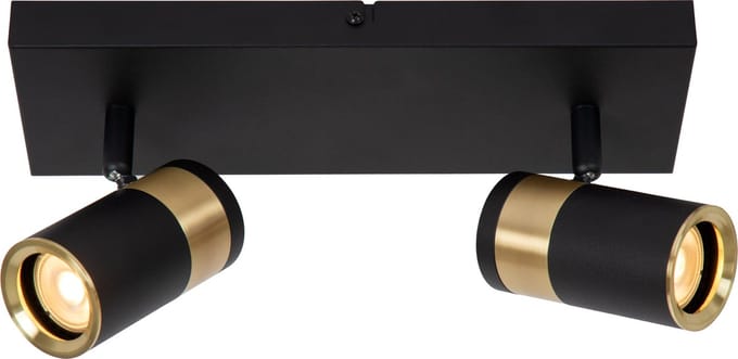 Lucide GORIK - Plafondspot (Plafondlamp) - 2xGU10 (MR16) - Zwart
