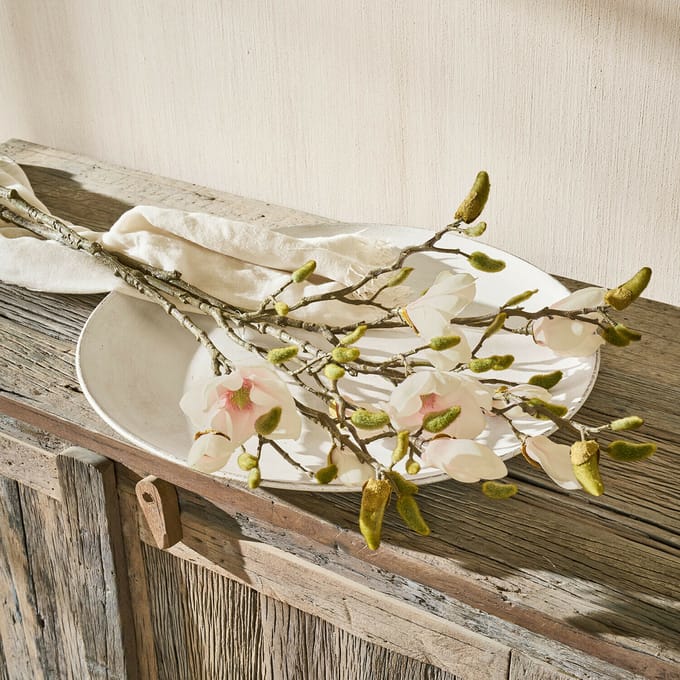 LOBERON Decoratieve bloem set van 2 Aurélines crème