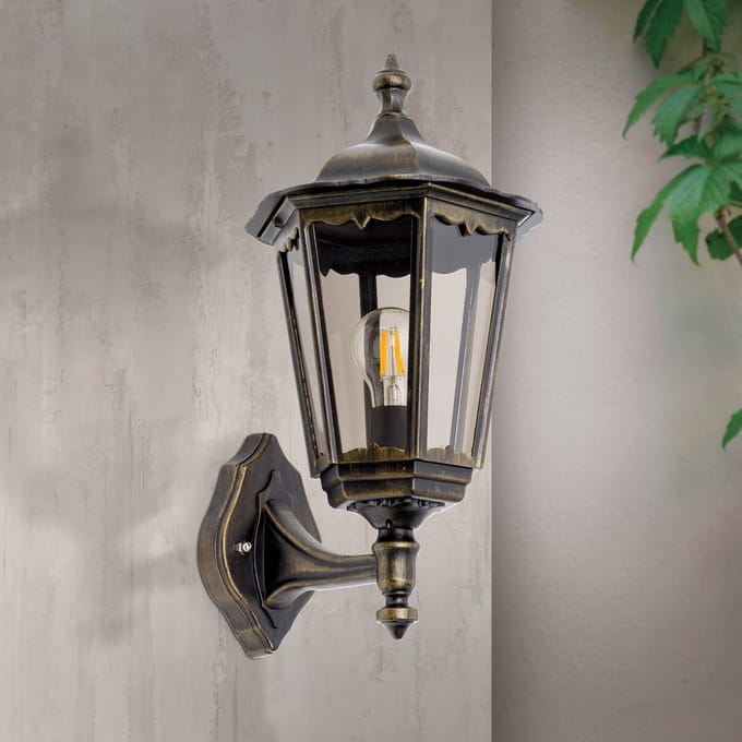 ORION Buitenwandlamp Fabio in zwart-goud