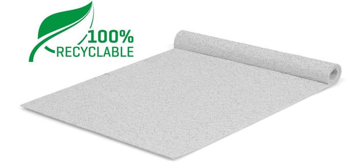 GJ Floors - Glitter loper (recyclebaar) | Wit - Breedte x Lengte: 2 meter / 10 meter