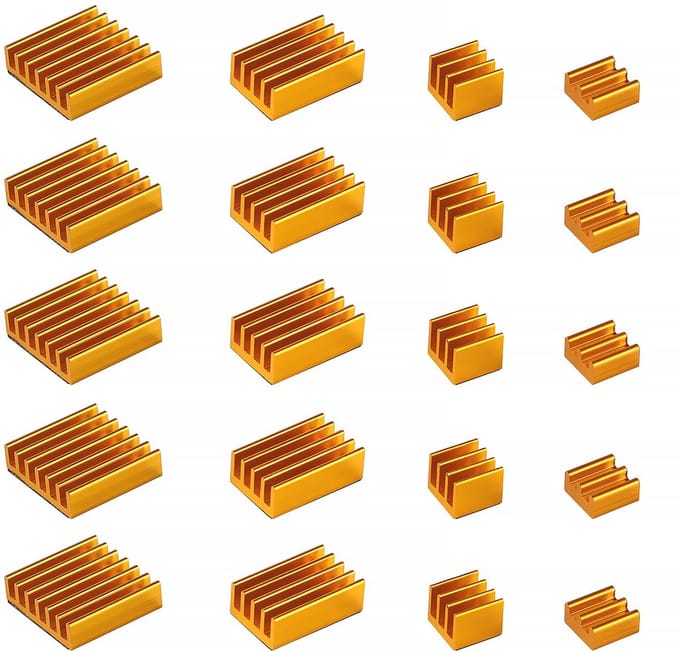 20 Stuks Heatsinks voor Raspberry Pi 4 - Aluminium Koellichamen met Heatsink Tape