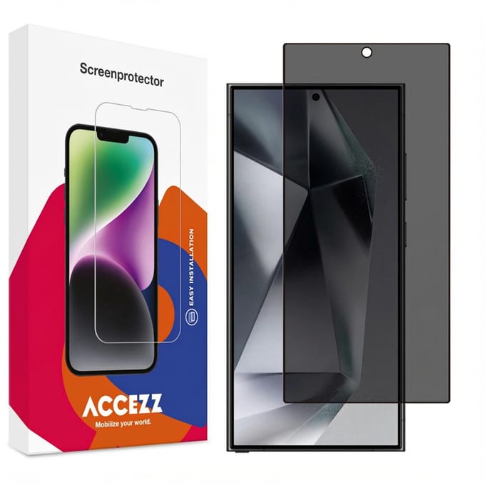 Accezz Screen Protector - Geschikt voor Samsung Galaxy S24 Ultra - Gehard Glas Privacy Screenprotector