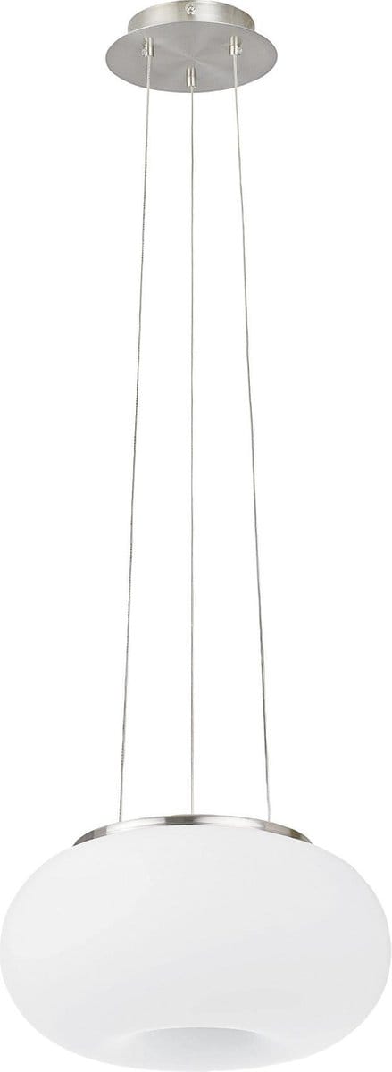 EGLO Optica - Hanglamp - 2 Lichts - Ø280mm. - Nikkel-Mat - Wit