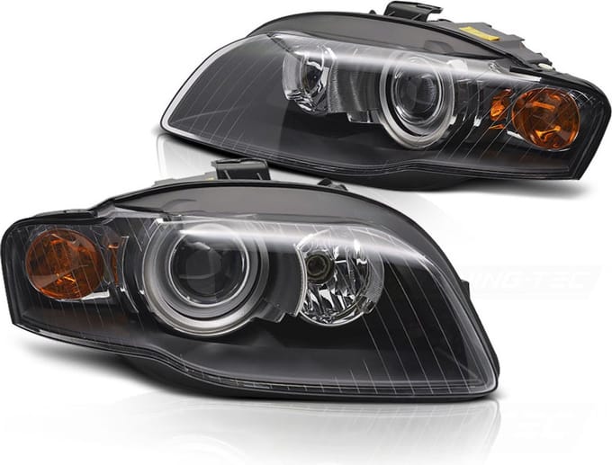 Koplampen Xenon - voor AUDI A4 B7 11.2004-03.2008 - zwart