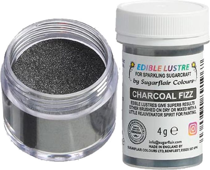 Sugarflair Eetbare Glanspoeder - Charcoal Fizz - 4g - Voedingskleurstof