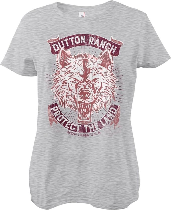 Yellowstone Dames Tshirt -M- Dutton Ranch - Protect The Land Grijs