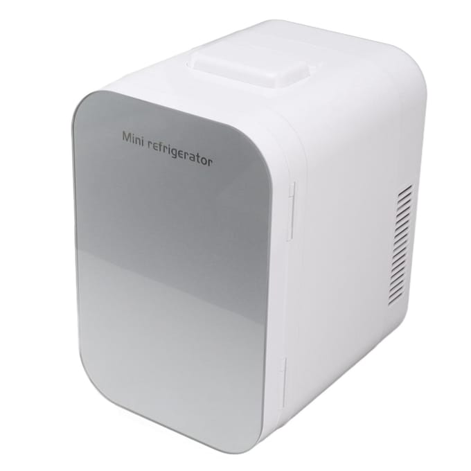 Mini Compact Koelkast 8 L Enkele Kern Multifunctioneel Draagbare Koeler Warmer Koelkast Zilver EU gray