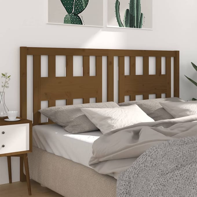 vidaXL - Hoofdbord - 126x4x100 - cm - massief - grenenhout - honingbruin