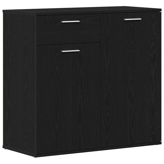 vidaXL - Dressoir - 80x36x75 - cm - bewerkt - hout - zwart - eikenkleurig