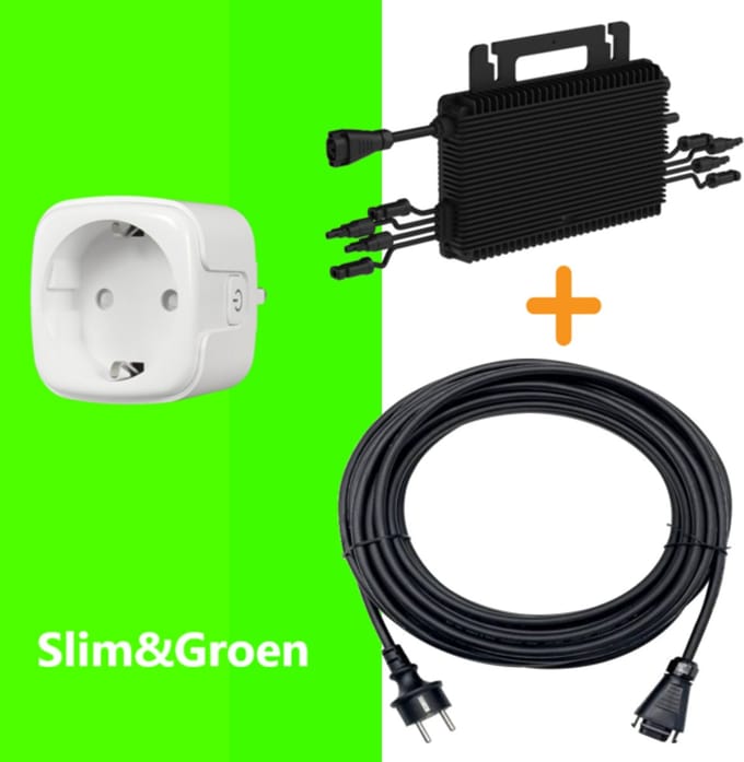 Hoymiles HMS-1600-4T micro-omvormer met 5m stopcontact aansluitkabel