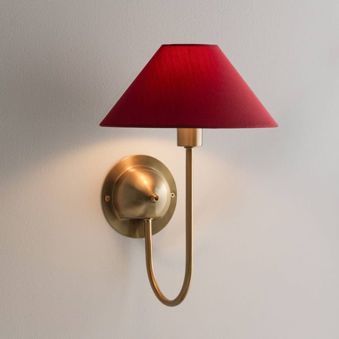 Globen Lighting wandlamp IRIS, bordeauxrood, hoogte 32 cm