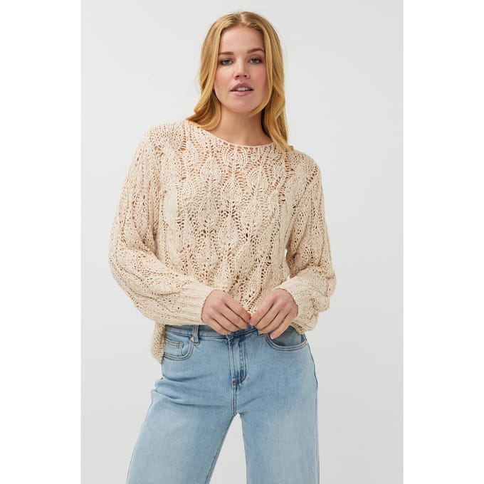 EsQualo Sweater Cable Tape Yarn Sand Taglia: M | Maglioni a maglia Outlet | Donna | Marrone
