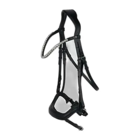 Horze Highbury Anatomisch Hoofdstel met kristallen frontriem, Black, Warmblut