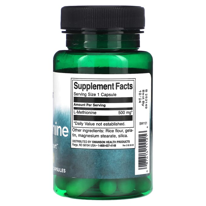 L-Méthionine, 500 mg, 30 capsules