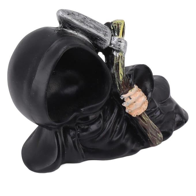Grim Reaper Sculptuur Hars Gotisch Bureaubeeldje Figuur Decoratie met Zeis voor Halloween gray