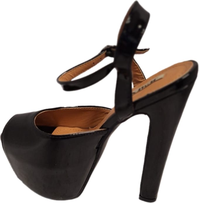 JUMEX-EROTISCHE PUMP -BLACK LAKLEER- HAK 16 CM-ZOOL 6CM-SIZE39