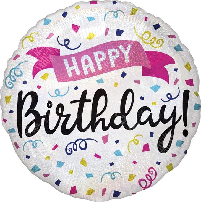 Folieballon Happy Birthday Confetti - 45 cm