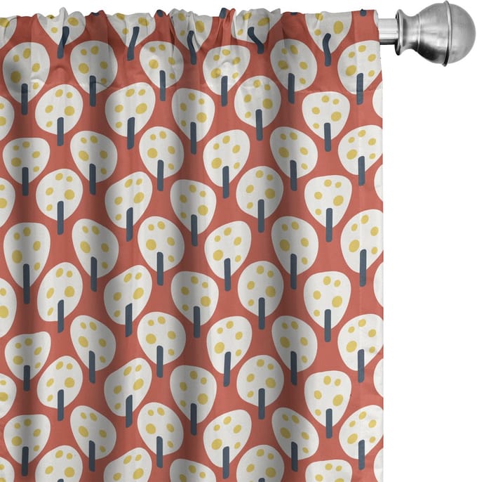 ABAKUHAUS Gordijnen – Abstrakt – 2x75x175 cm – Microfaser – Zalm Champagne