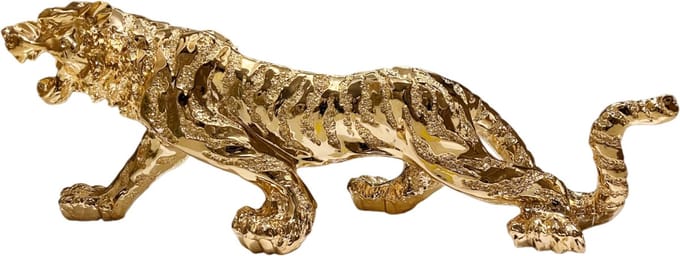 Cinar Gouden Luipaard Beeld - 75cm Luxe Decoratie