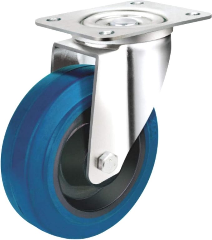 Zwenkwiel met rem 200 mm met elastische band voor zware lasten