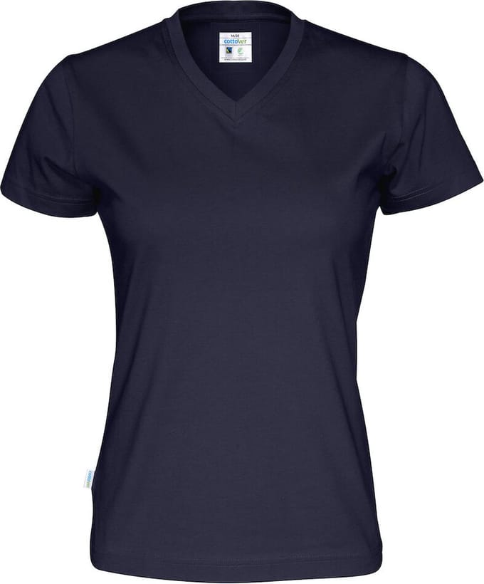 Cottover T-SHIRT V-NECK LADY - GOTS GECERTIFICEERD 141021 - Marine - M