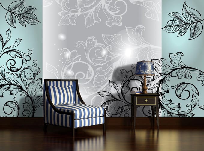 Floral Pattern Photo Wallcovering