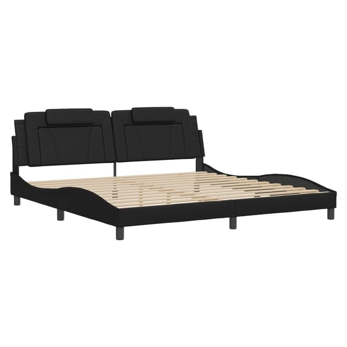 vidaXL - Bedframe - "Viana" - met - LED - zonder - matras - zwart - 200x200 - cm