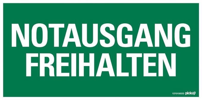 Pickup Kunststoff Schild 30x15 cm NOTAUSGANG FREIHALTEN
