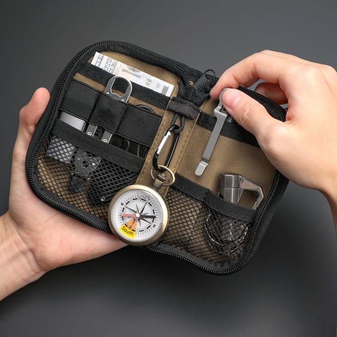 EDC Pouch Zakorganizer voor Mannen Gereedschapszak Opbergruimte EDC Uitrusting zwart